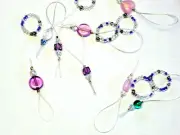 Jewel & Heart Bead - Wire Loop & O Ring Stitch Marker Sets - Knitting