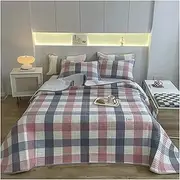Quilt Set Single/Twin Full/Queen 3 Piece Soft Bed Summer Quilt Lightweight Microfiber Bedspread Modern Style Lattice Coverlet (1 Quilt 2 Pillow Shams) (Color : A, Size : Single/Twin 200x230cm-78x90