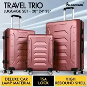 ALFORDSON Luggage 3PCS Set Suitcase Trolley TSA Carry on Hard Case Pink