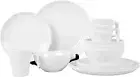 16-Piece Melamine Dinner Set Picnic Tableware White Camping Caravan Motorhome