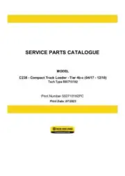 New Holland C238 COMPACT TRACK LOADER TIER 4B Parts Catalog PDF/USB - 550710192