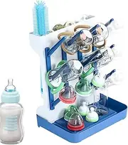Baby Bottle Drying Rack for | Vertical Bottle Dry Racks | Ideal for Travel, Perfect for Busy Parents, Maximizes Space, Brush Holder Attached Quick Drying, Easy Cleanup & Storage