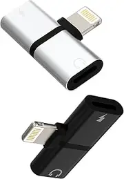 iPhone Headphone Splitter Dual Lightning Jack Dongle 2in1(2Pack)Audio Charging Adapter AUX Cable Adaptador Para Apple MFI Certified for 14 13 12 11 Pro Max Mini XS SE X 7 8 Plus Charger Converter Cord