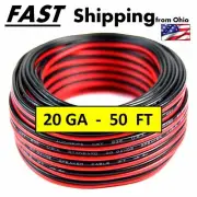Automotive Hook Up Wire - 50 feet - - Red & Black - - Speaker Wire - - 20 Gauge