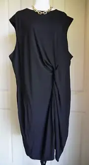 City Chic Dress Plus Size XXL / 24 Twisted Mini Shift Black LBD Party Races