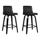 Artiss Set of 2/4 Wooden PU Leather Bar Stool Black Solid Material High Quality