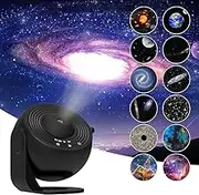 Galaxy Projector, 12 in 1 HD Planetarium Galaxy Star Projector for Bedroom, 360° Rotating Star Projector Galaxy Light with Adjustable Knob and Timer for Kids, Ceiling, Gifts, Room Decoration