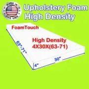 FoamTouch High Density Upholstery Foam Cushion 4" x 30" x (63-71)" Custom Cut