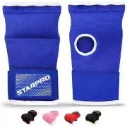 Starpro Padded Boxing Hand Wraps, Blue Padded Mitts Size Medium