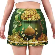 [RPLIFE] Happy St Patrick's Day Womens Shorts Pajamas, Cute Soft Lounge Shorts Women, Ladies Summer Pajamas