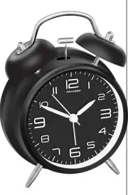 Black 4 inches Battery Operated Twin Bell Loud Alarm Clock