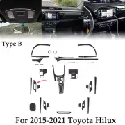 Car Full Carbon Fiber Interior Kit Trim Black For 2015-2021 Toyota Hilux 40Pcs (for: Toyota)
