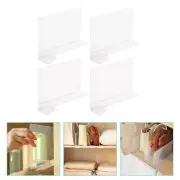 4 Pcs Partition Plate Bookshelves Clear Shelf Storage Drawers Desktop Bookshelf