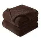 King Size Flannel Fleece Blanket, Super Soft Velvet King ( 90x104 IN ) Coffee