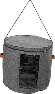 Hohopeti Hat Storage Box with Lid Portable Round Hat Carrier for Men and Women Capacity Organizer for Travel and Home Use