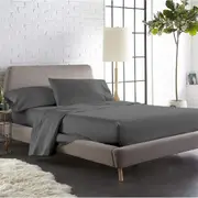 King Single Size Grey Color 1000TC 100% Cotton Fittd Sheet Flat Sheet Pillowcase Set