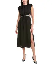 Sandro Crystal Waist Midi Dress