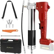 Grease Gun Compatible with Makita Battery, 3-Speed Adjustable One-Hand Grease Gun, 200 W High Performance, with Grease Gun Mouthpiece, Flex Hose and Metal Tube, for Mechanical Equipment Oiling