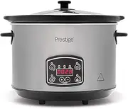 [Prestige] Digital Slow Cooker 5.5 Litre - Easy to Use Programmable Timer - 3 Cooking Modes - LCD Display - See Through Glass Lid - 2 Year Guarantee - Grey