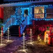 Yescom 2ft LED Spiral Tree Light Outdoor Christmas Decor Warm White 5 pack