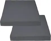Covers & All Square Outdoor Cushion Covers for Patio Furniture Sets, Water, Tear & UV Resistant Polyester Cushion Slipcover with Zippers (Pack of 2) (28" L x 28" W x 4" Thick, Charcoal Gray)
