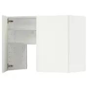 METOD wall cb f extr hood w shlf/door, white/Vallstena white, 80x60 cm