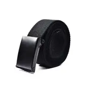 Feesy Black Unisex Canvas Adjustable Military Waist Web Belt / Strap with Sli...