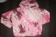 Girls justice cozy hooded pullover new size 10 raspberry tye dye