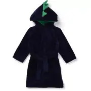 Brilliant Basics Kids Dinosaur Dressing Gown - Peacoat & Green