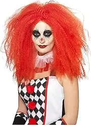 Smiffys 44741 Crimped Clown Wig (One Size), Red