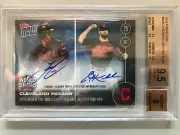 2016 Topps Now KLUBER + LINDOR DUAL ON CARD AUTO /49 BGS 9.5 DUAL AUTO WOW