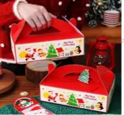 Merry Christmas Cookie Box Xmas Lid Gift Box UV Printed Hamper Wreaths Present