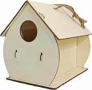 Wooden Bird Houses for Outside, Hummingbird Nest Garden Decor, Multi-Purpose Wild Bird Nesting Box, Natural Finch Bird Houses for Wren, Swallow, Sparrow, Hummingbird 12x10cm