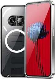Jarttarn Case Compatible with Nothing Phone 2a, Compatible with Mag-Safe Magnetic Adsorption Metal Bumper Back Frosted PC Cover for Nothing Phone 2a (Silver)