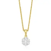 9ct Yellow Gold Round Brilliant Cut with 1/4 Carat tw of Diamonds Pendant
