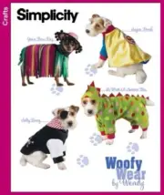 Simplicity 3667 Dog Costumes pirate dinosaur super hero Sewing Pattern