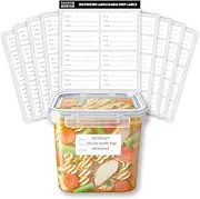 200 Meal Prep Freezer Food Labels - 2.75 x 1.25 Inch Freezer Tape Labels for Food Containers To Write On, Removable Easy Peel Off, Kitchen Pantry Storage Stickers, Oil Water Resistant