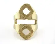 Ring Adjustable Ring Bezel - Raw brass 17mm 6.5US inner size - Adjustable 3382