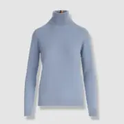 $695 Paul Smith Men's Blue Cashmere Long Sleeve Turtleneck Pullover Sweater Sz S