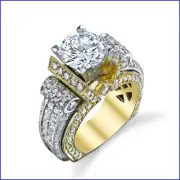 GO REALLY BIG! Massive 21 gram 3ct Diamond 18K Gold Semi Mount Engagement Ring