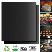 BBQ Grill Mat 2 Black Non Stick Baking Magic Matt Miracle Reusable As Seen On TV