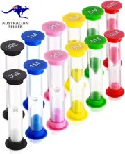 (12Pcs) - Sand Timer,Plastic Hourglass Timer,Colourful Sandglass Hourglass Sand