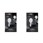 2x Celly Click Universal Phone Accessory Clip On Selfie Light w/ 3 Tones White