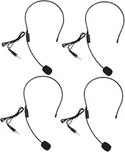 LRXIYODE 4PCS Earhook Microphone Headset Voice Amplifier Noise Canceling Condenser Mic for Audio Comfortable Design for Teachers Performances and Presentations