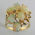 Natural Fire Opal 2.70Ctw Oval Cut Women's Ring 14k Yellow Gold Silver Plated