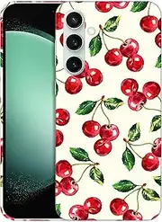 [GlamCase] for Samsung Galaxy S23 FE 5G, Galaxy S23 FE 5G Case - Cherry Watercolor Pattern Printed Slim Cute Plastic Hard Snap on Protective Designer Back Phone Case/Cover for Samsung S23 FE 5G