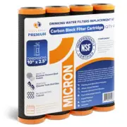 4PK of Premium Coconut Shell Carbon Block 5µm CTO Water Filter by Aquaboon