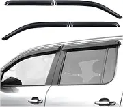 Window Visor Weathershield Wind Rain Deflectors Compatible for Vw Amarok 2020 2021 2022 2023 Compatible for Volkswagen Amarok V6 4X4 Car Stying 4PCS Black