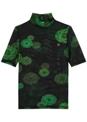 Coperni Cymatics Printed Stretch-mesh top - Black - M (UK12 / M) M (UK12 / M)