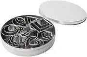 24-Piece Stainless Steel Mini Geometric Shaped Cookie Biscuit Cutter Set Square Heart Triangle Round Flower Star Baking Metal Molds to Cut Out Pastries,Dough,Pie Crust,Fruit,Fondant & Clay(Hexagon)